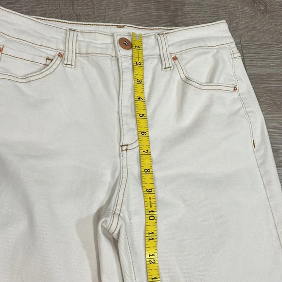 NWOT INC International Concepts Denim Jeans High Rise Wide Leg Crop Raw … - Picture 9 of 16